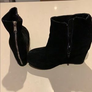 Jeffery Campbell Pixie Suede wedge booties